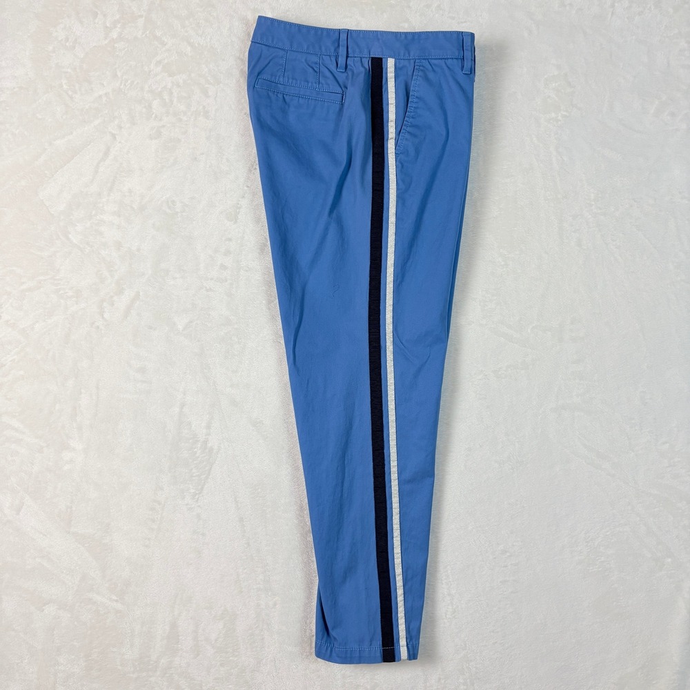 Talbots Relaxed Chino Women 6P Blue Excellent Side Stripe Cropped‎ Pants